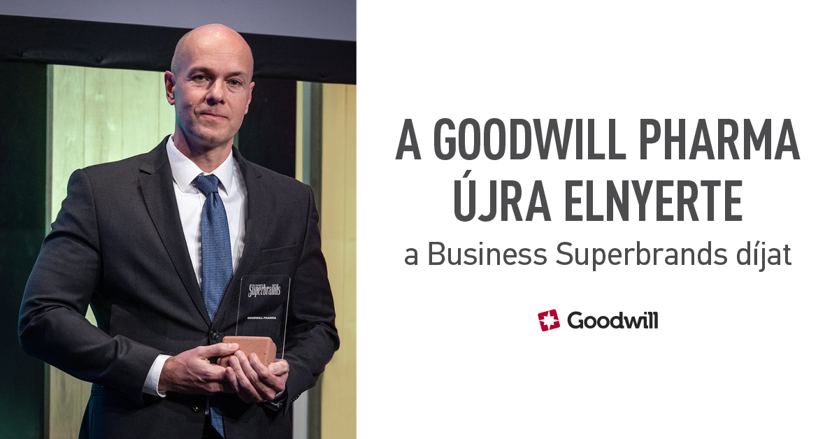 A Goodwill Pharma újra elnyerte a Business Superbrands díjat